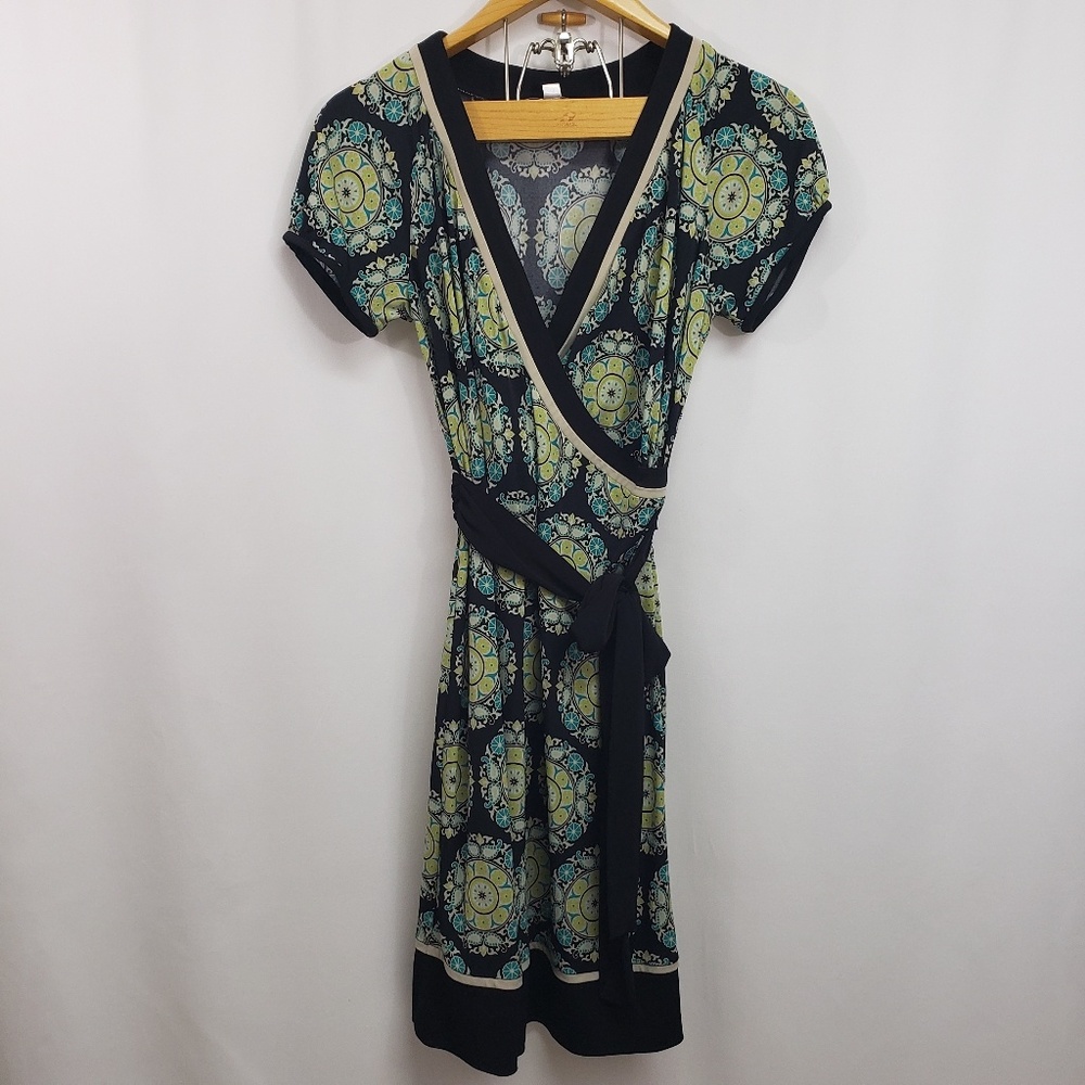 Sandra Darren Faux Wrap Belted Dress 12 - Picture 2 of 8